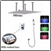 hm LED Shower Set with 20" Square Brushed Shower Head System with Faucet And Hand Shower Chromed Finished - B075L78KJ7